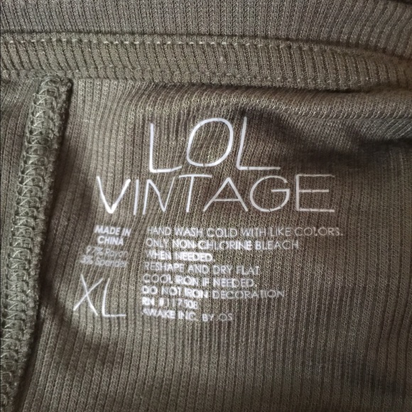 SOLD LOL Vintage Good Vibes Olive Long Tee - Picture 5 of 5